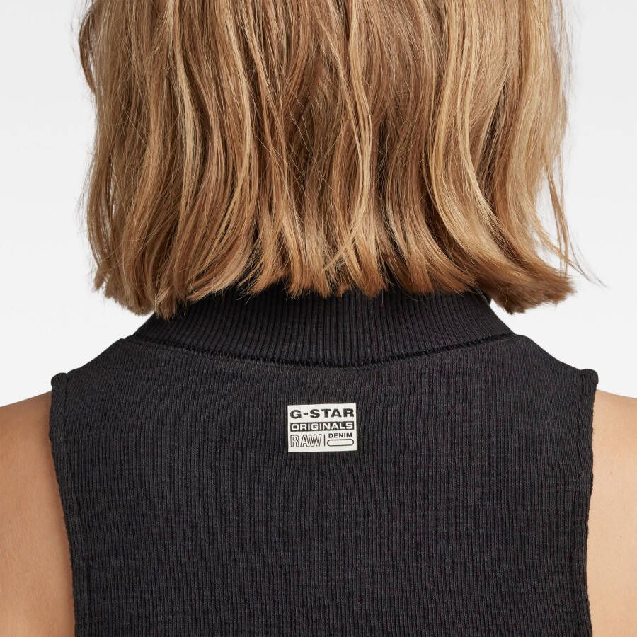 G-Star RAW Cycling Ultra Slim Top Met Rits Zwart Dames
