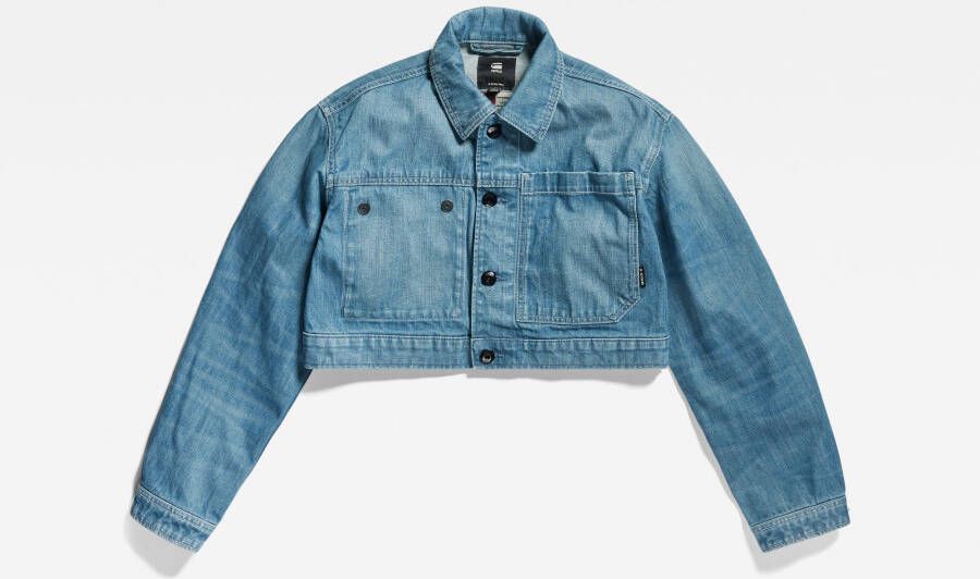 G-Star RAW Denim Jack Cropped Midden blauw Dames