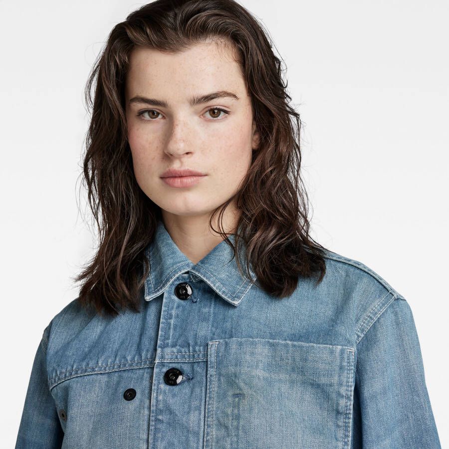 G-Star RAW Denim Jack Cropped Midden blauw Dames