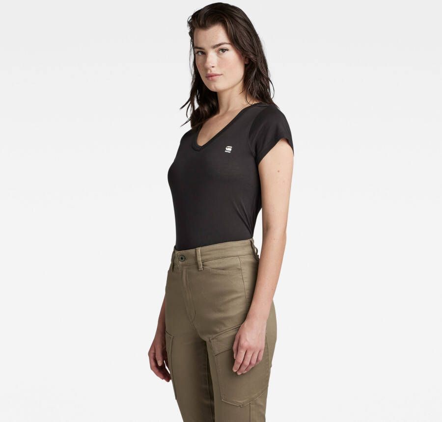 G-Star RAW Eyben Slim V-Hals Top Zwart Dames