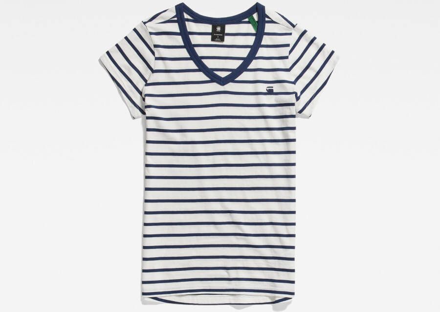 G-Star RAW Eyben Stripe Slim V-Hals Top Meerkleurig Dames
