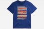 G-Star RAW Faded burger logo T-Shirt Midden blauw Heren - Thumbnail 2