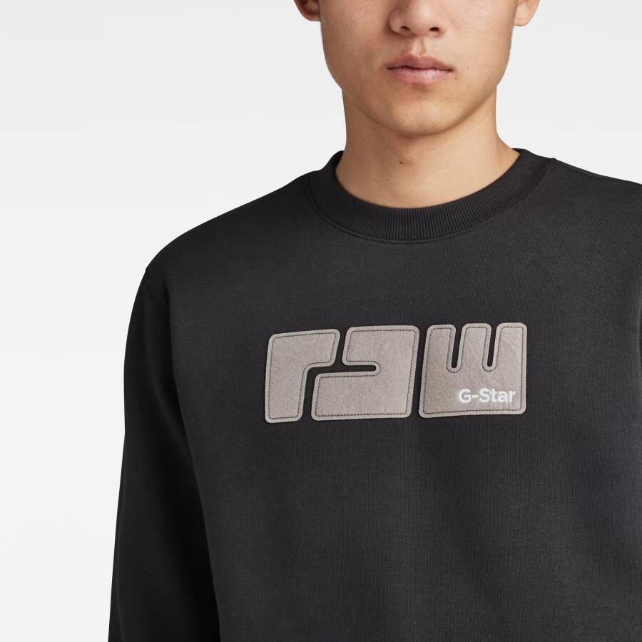G-Star RAW. Felt Sweater Zwart Heren