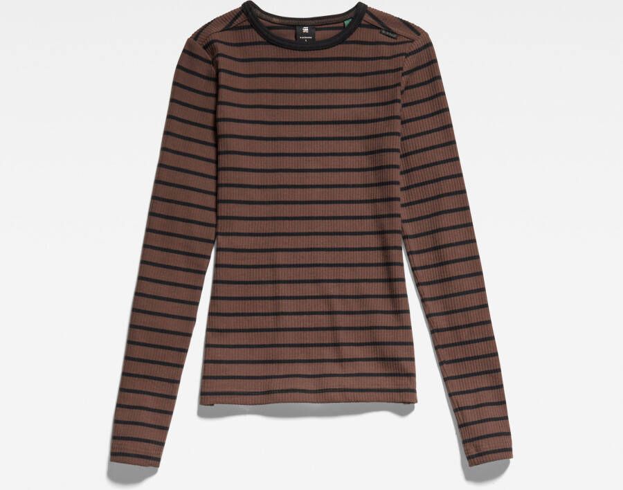 G-Star RAW Gestreepte Top Slim Rib 2.0 Meerkleurig Dames