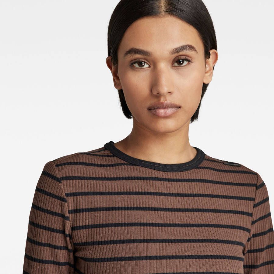 G-Star RAW Gestreepte Top Slim Rib 2.0 Meerkleurig Dames