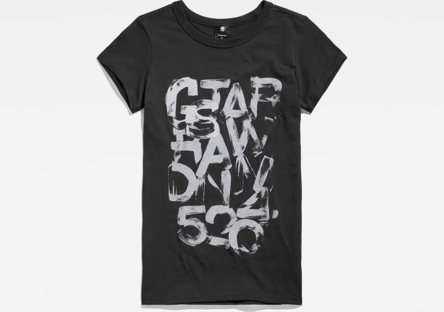 G-Star RAW Graphic 2 Slim Top Zwart Dames