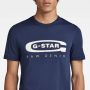 G-Star Heren Organisch Katoenen T-Shirt Blue Heren - Thumbnail 7