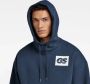 G-Star RAW GS RAW Back Graphic Loose Hoodie Donkerblauw Heren - Thumbnail 4