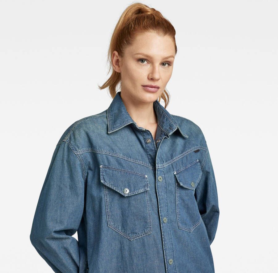 G-Star RAW Lange Spijkerjurk Western Evergreen Midden blauw Dames