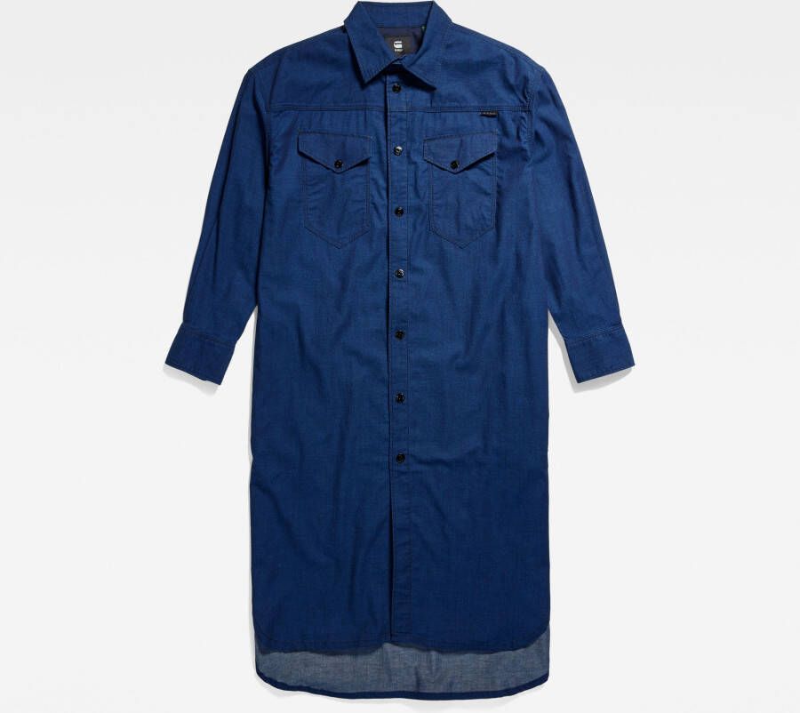 G-Star RAW Lange Western Spijkerjurk Evergreen Donkerblauw Dames