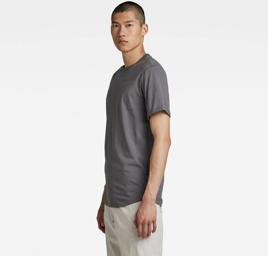 G-Star RAW Lash Back Text T-Shirt Grijs Heren
