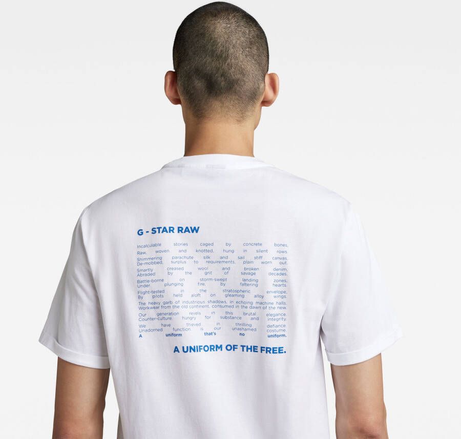 G-Star RAW Lash Back Text T-Shirt Wit Heren