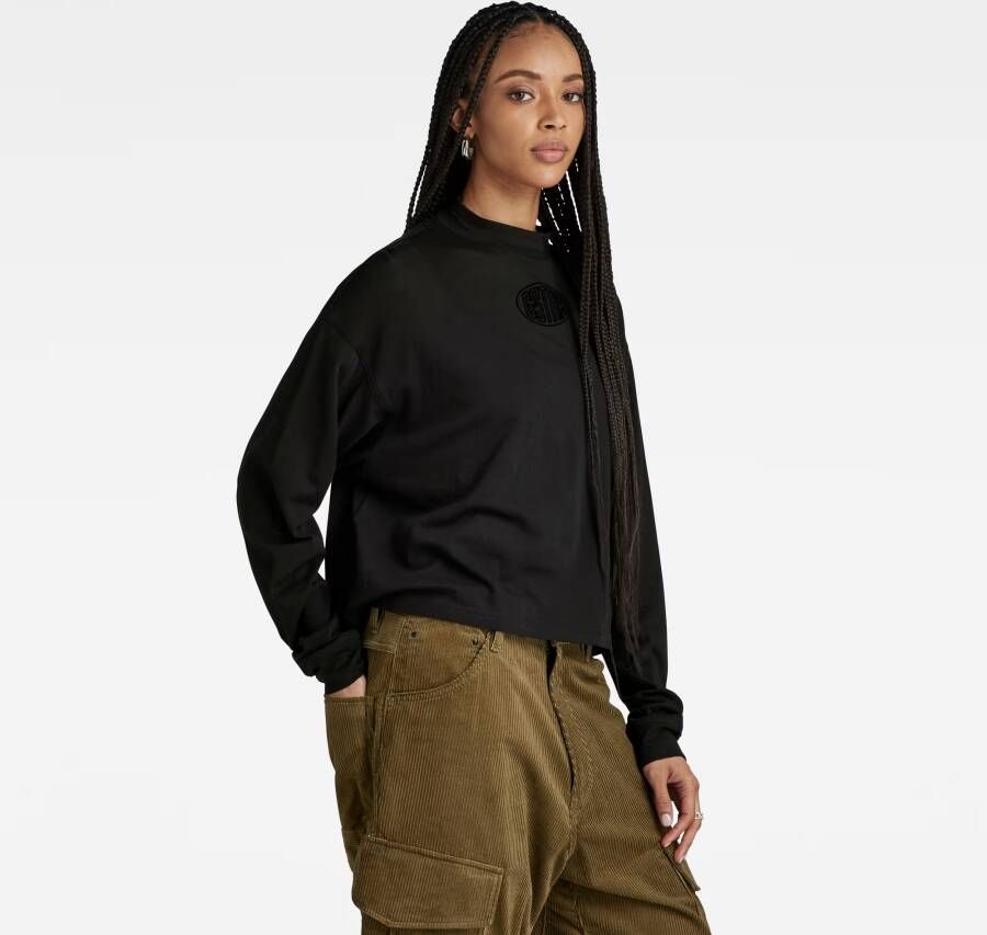 G-Star RAW Mock Graphic Loose Top Zwart Dames