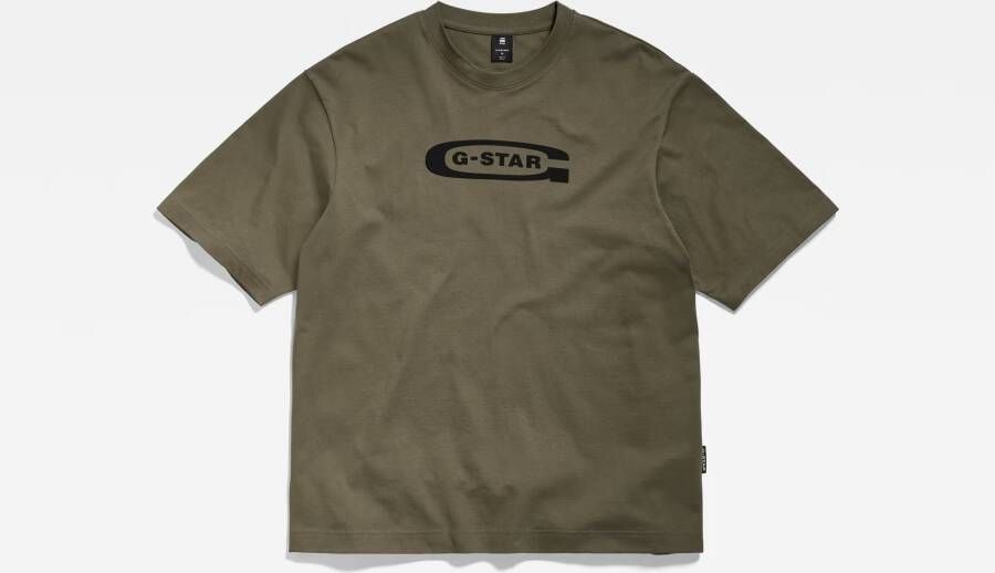 G-Star RAW Old School Logo Boxy T-Shirt Bruin Heren