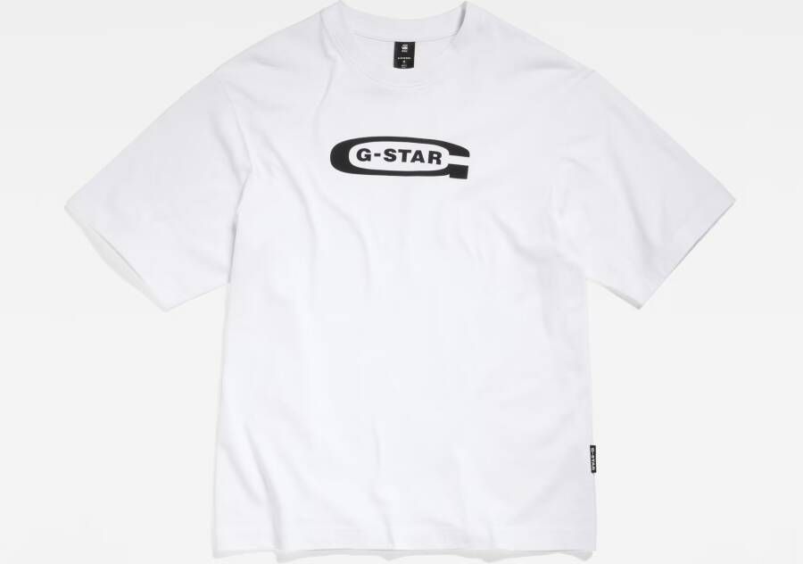 G-Star RAW Old School Logo Boxy T-Shirt Wit Heren