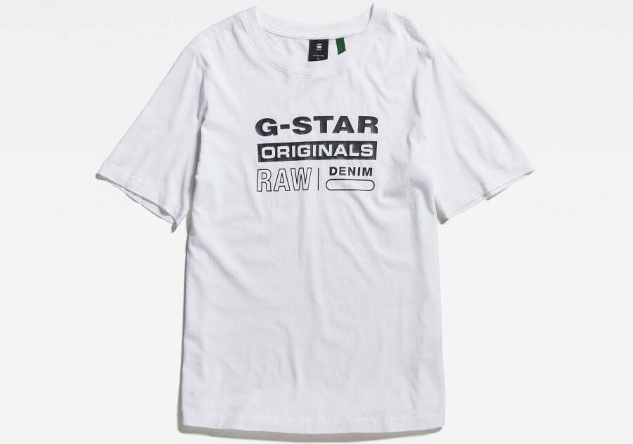 G-Star RAW Originals Label Regular T-Shirt Wit Dames