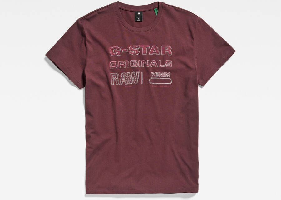 G-Star RAW Originals Stamp T-Shirt Paars Heren