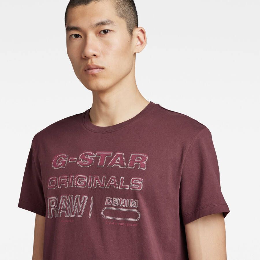 G-Star RAW Originals Stamp T-Shirt Paars Heren