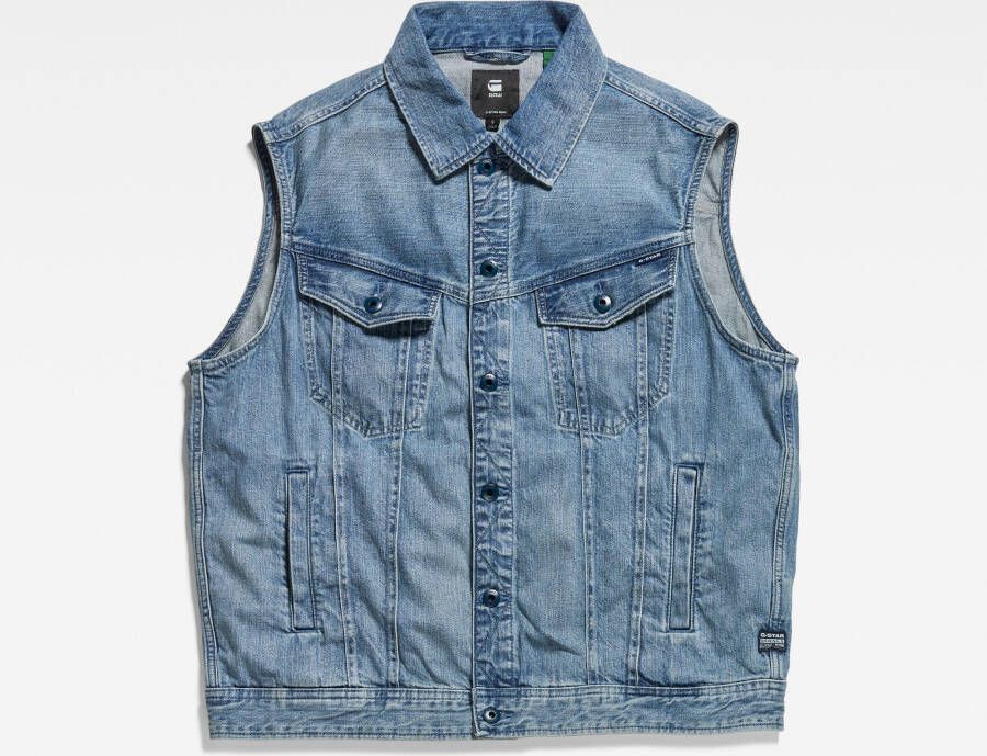 G-Star RAW Oversized Denim Bodywarmer Lichtblauw Dames