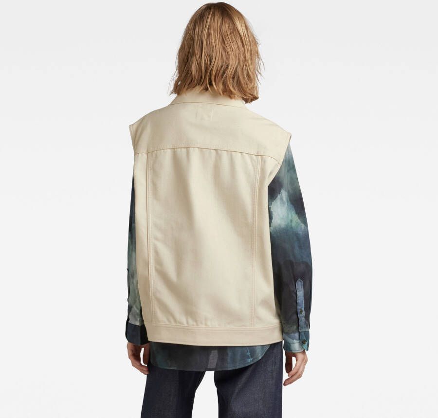 G-Star RAW Oversized Denim Bodywarmer Evergreen Wit Dames