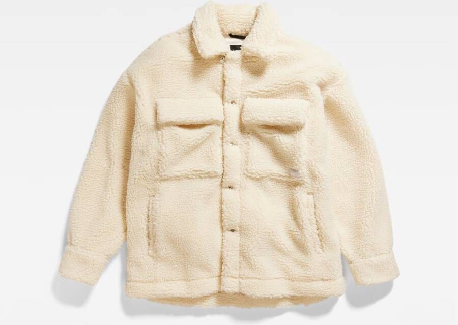 G-Star RAW Oversized Teddy Overshirt Beige Dames