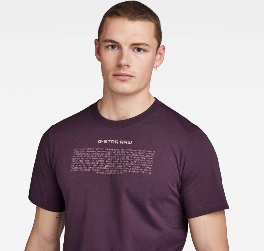 G-Star RAW Poem Slim T-Shirt Paars Heren