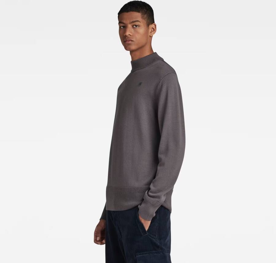 G-Star RAW Premium Core Mock Gebreide Trui Grijs Heren