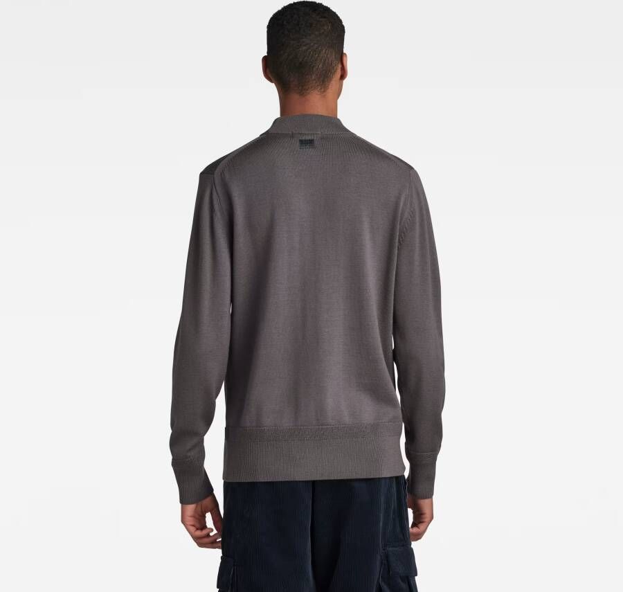 G-Star RAW Premium Core Mock Gebreide Trui Grijs Heren