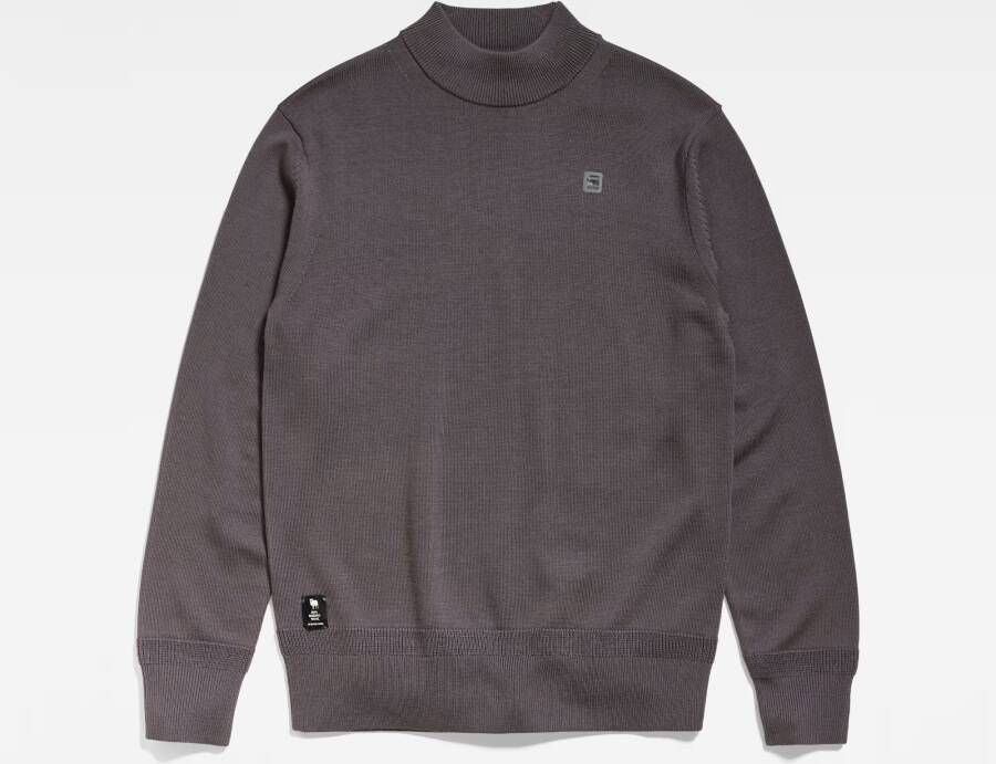 G-Star RAW Premium Core Mock Gebreide Trui Grijs Heren