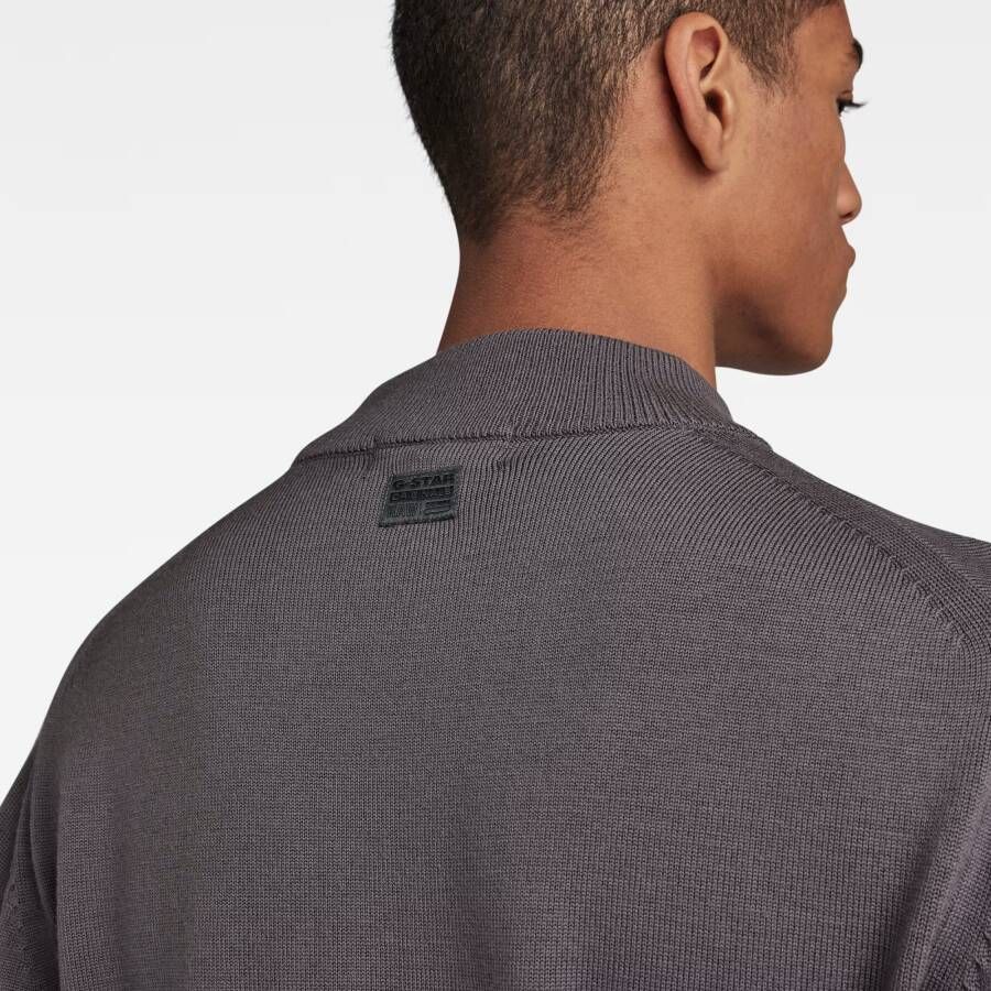 G-Star RAW Premium Core Mock Gebreide Trui Grijs Heren