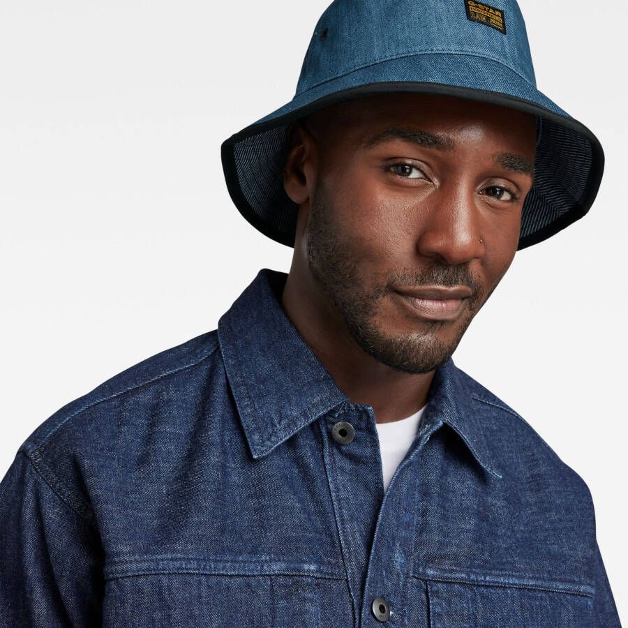 G-Star RAW Premium Denim Bucket Hat Donkerblauw Heren