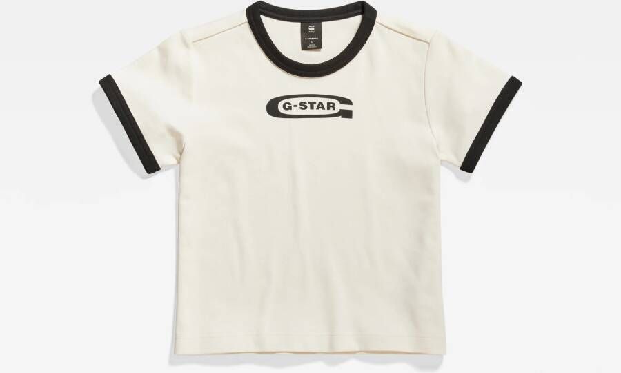 G-Star RAW Ringer Baby Brother Logo Top Beige Dames