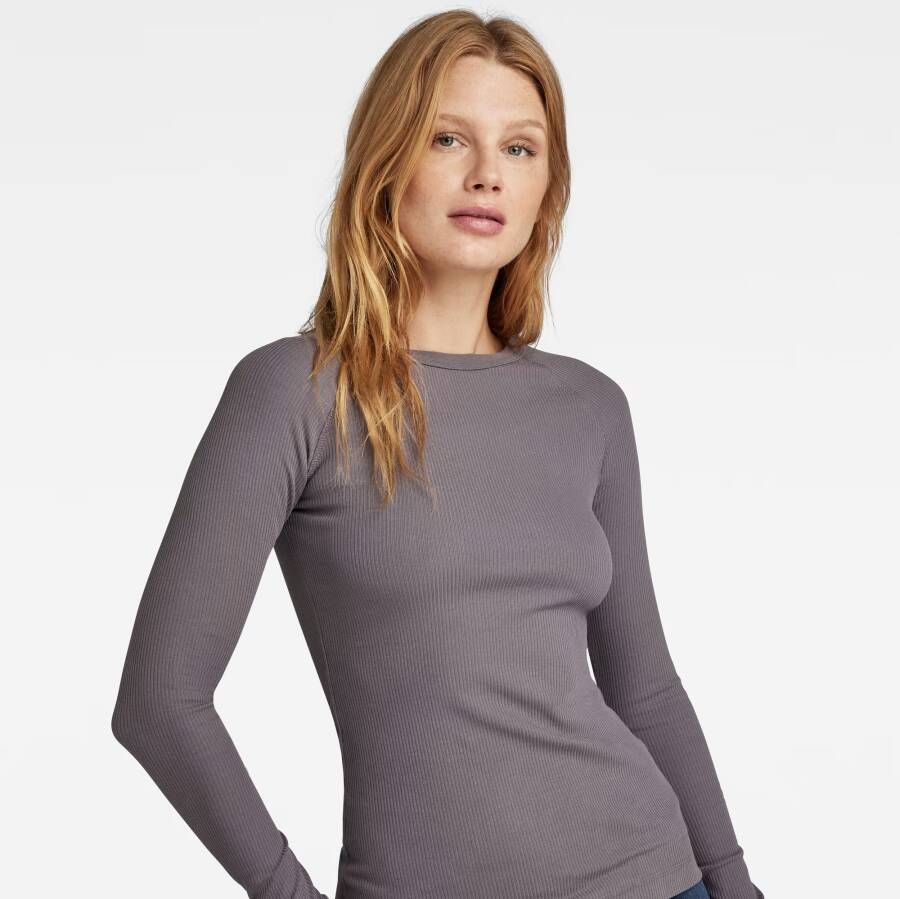 G-Star RAW Slim Rib Top Grijs Dames