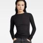 G-Star RAW Slim Rib Top Zwart Dames - Thumbnail 3