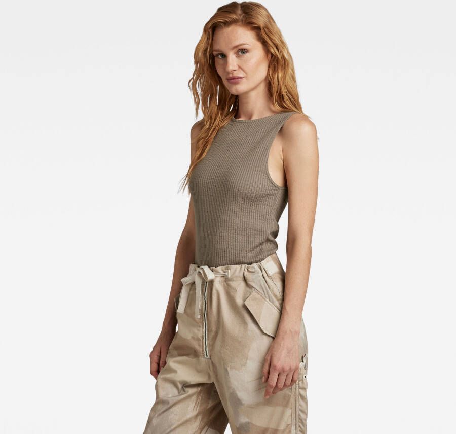 G-Star RAW Tanktop 3D Rib Bruin Dames
