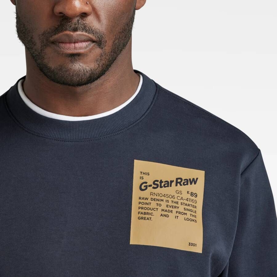 G-Star RAW Tile Back Graphic Loose T-Shirt Donkerblauw Heren