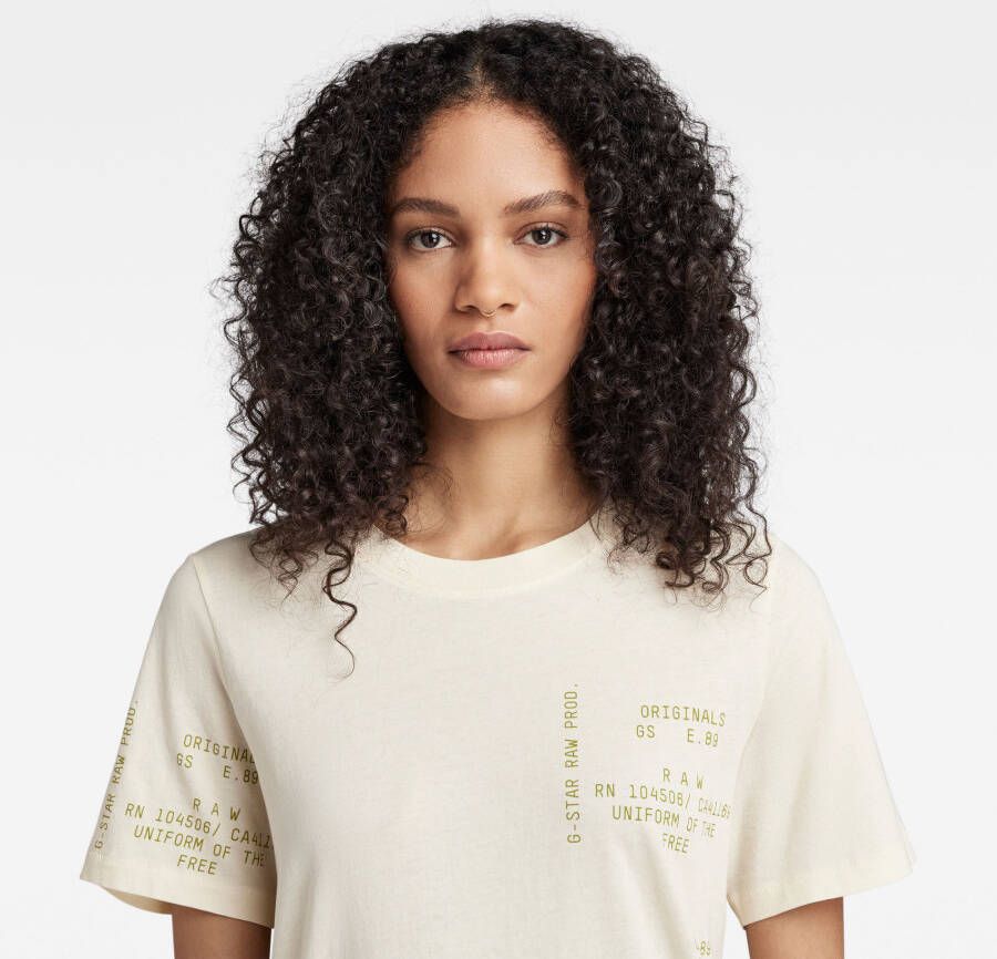 G-Star RAW Type Face Graphic Top Wit Dames