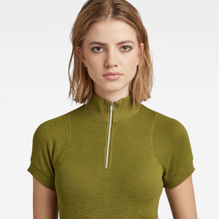 G-Star RAW Ultra Slim Cycling Top Korte Rits Groen Dames