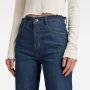 G-Star RAW high waist straight fit jeans Viktoria dark blue denim - Thumbnail 4