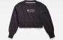 G-Star RAW Vintage Cropped Logo Loose Sweater Grijs Dames - Thumbnail 3
