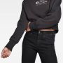 G-Star RAW Vintage Cropped Logo Loose Sweater Grijs Dames - Thumbnail 4