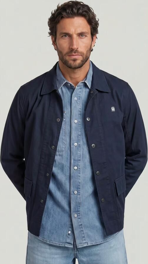 G-Star RAW 2 Pocket Overshirt Donkerblauw Heren - Foto 6