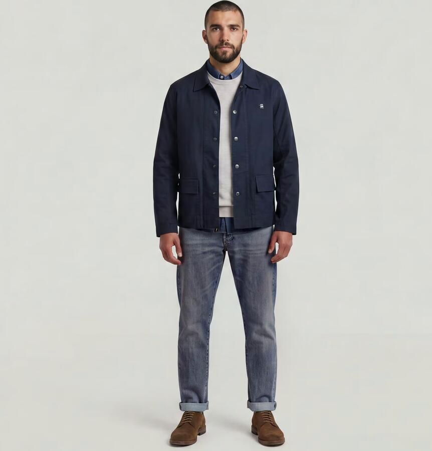 G-Star RAW 2 Pocket Overshirt Donkerblauw Heren - Foto 3