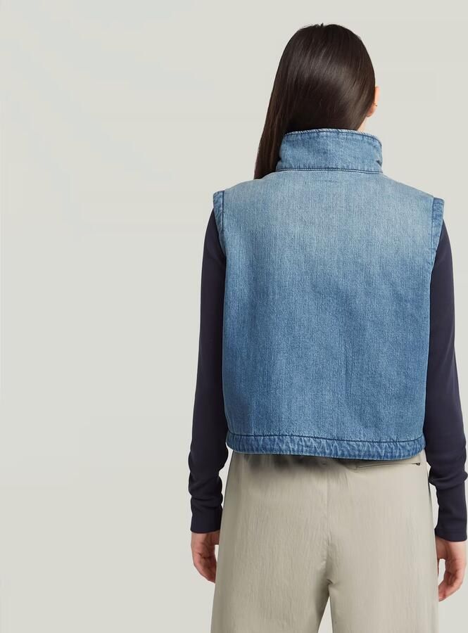 G-Star RAW 2-Pocket Padded Zip Bodywarmer Midden blauw Dames - Foto 5
