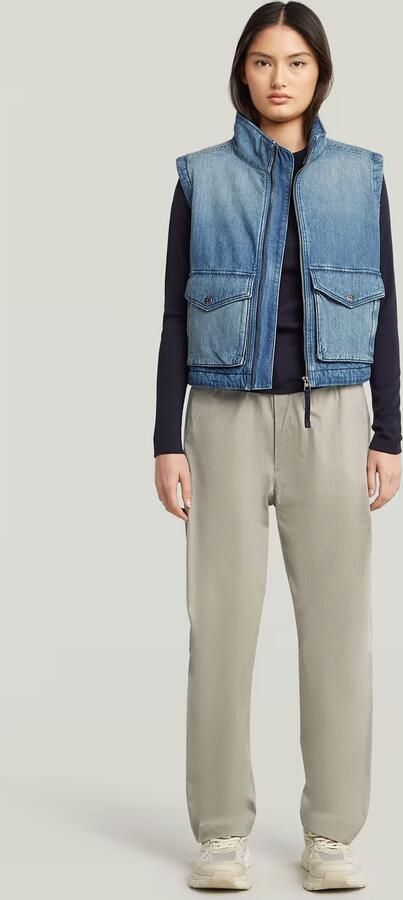 G-Star RAW 2-Pocket Padded Zip Bodywarmer Midden blauw Dames - Foto 6