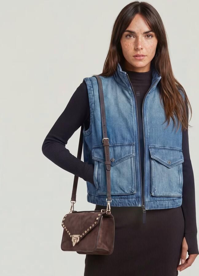 G-Star RAW 2-Pocket Padded Zip Bodywarmer Midden blauw Dames - Foto 5