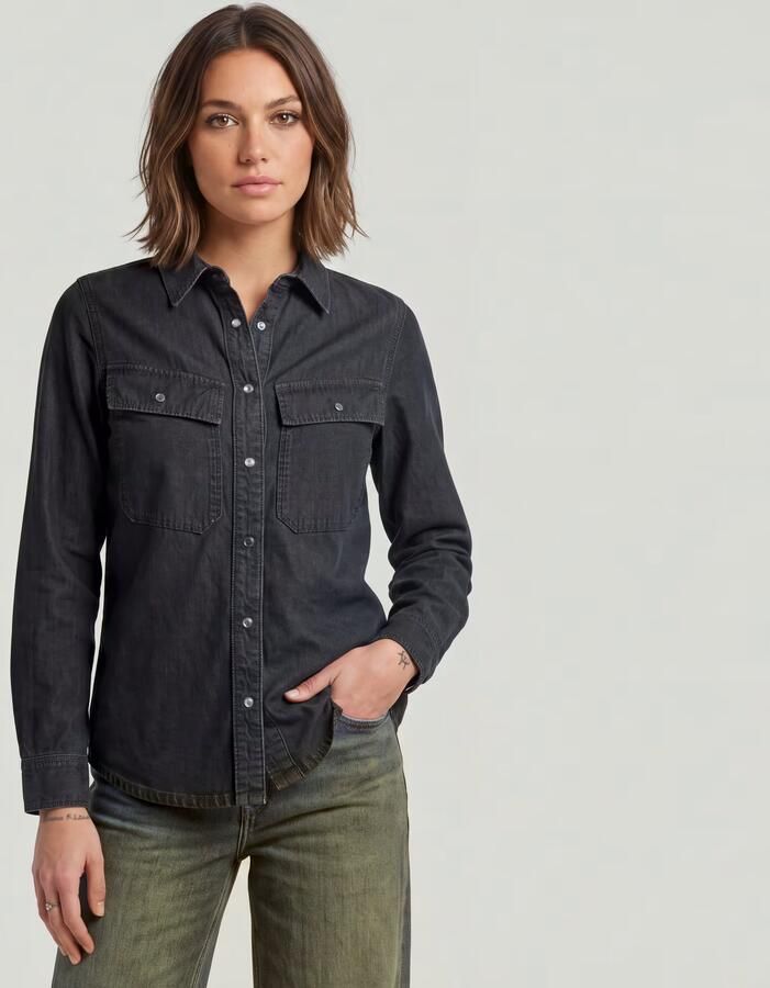 G-Star RAW 2-Pocket Regular Overhemd Donkerblauw Dames - Foto 3