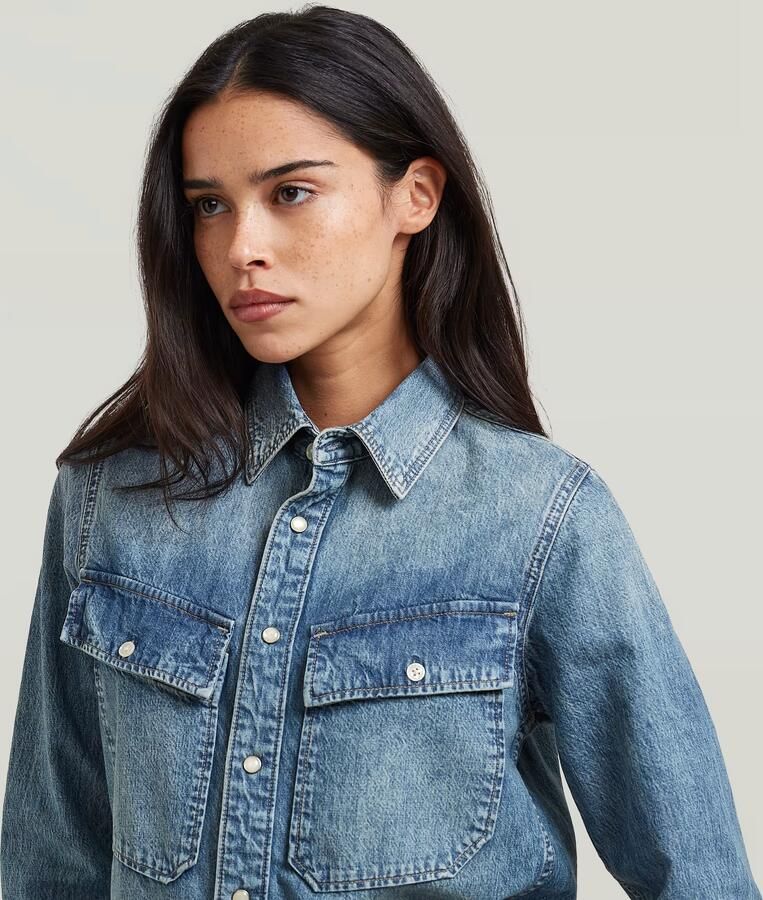 G-Star RAW 2-Pocket Regular Overhemd Lichtblauw Dames - Foto 3