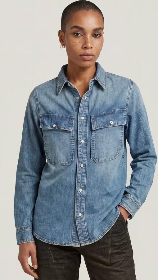 G-Star RAW 2-Pocket Regular Overhemd Lichtblauw Dames - Foto 4