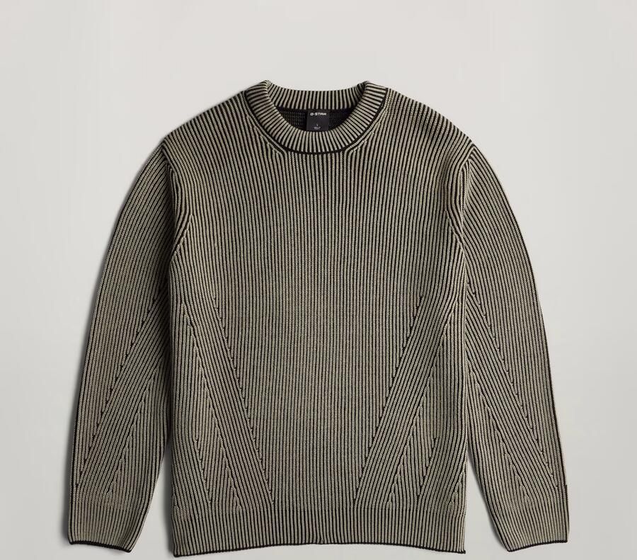 G-Star RAW 2 Tone Structure Knit Crew Neck Grijs Heren